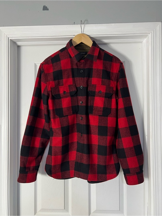 Banana Republic Other - Banana Republic Red and Black Plaid Wool Shirt Jacket